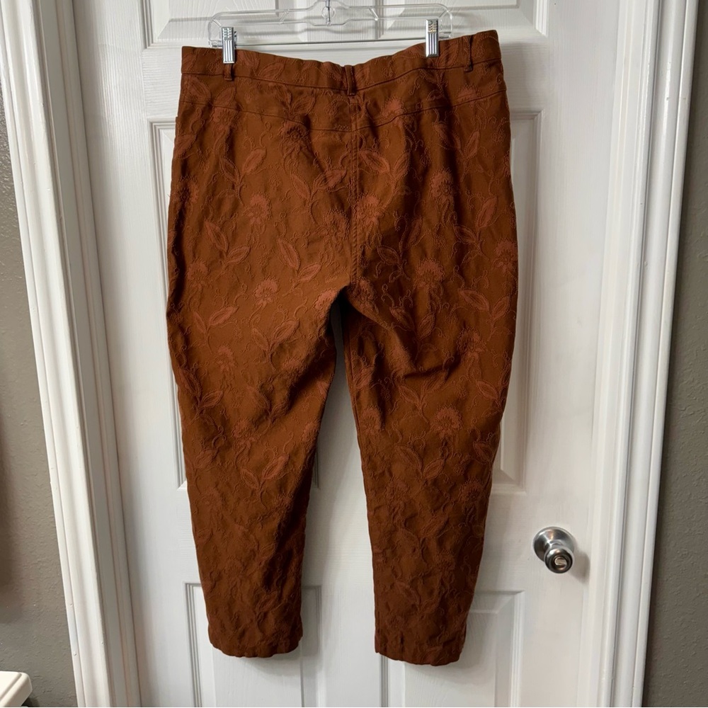 Multiples Terracotta Embroidered Slacks/Pants - Picture 2 of 9